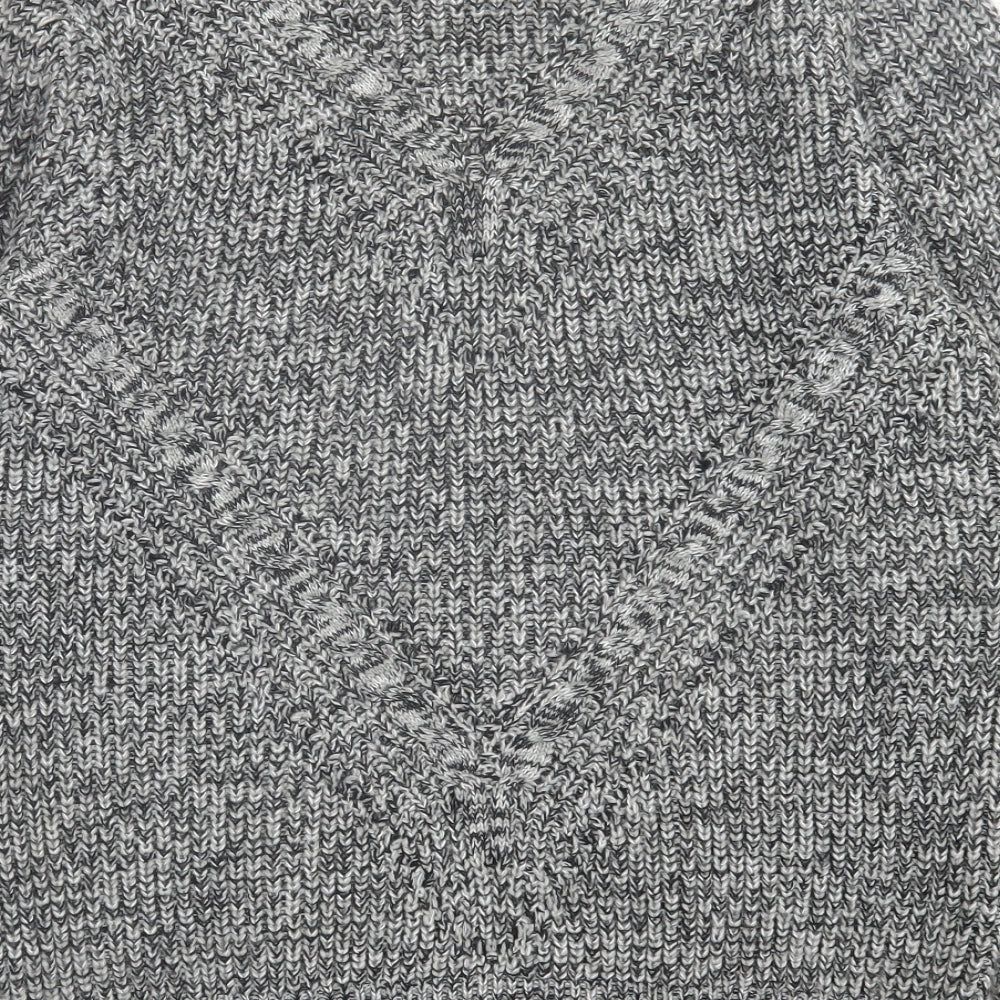 Topman Mens Grey Crew Neck  Acrylic Pullover Jumper Size S