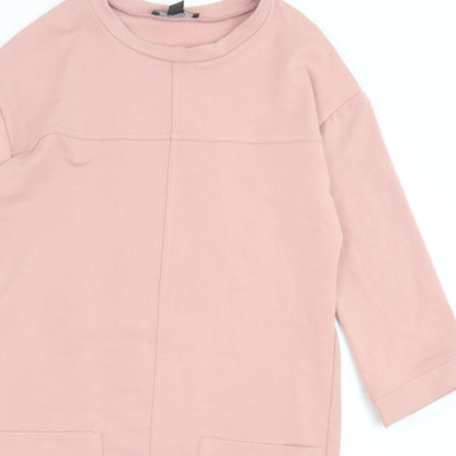 Atmosphere Womens Pink  Polyester Jumper Dress  Size 8  Crew Neck Pullover