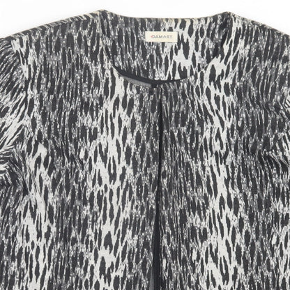 Damart Womens Black Geometric  Jacket Blazer Size 16  Hook & Eye