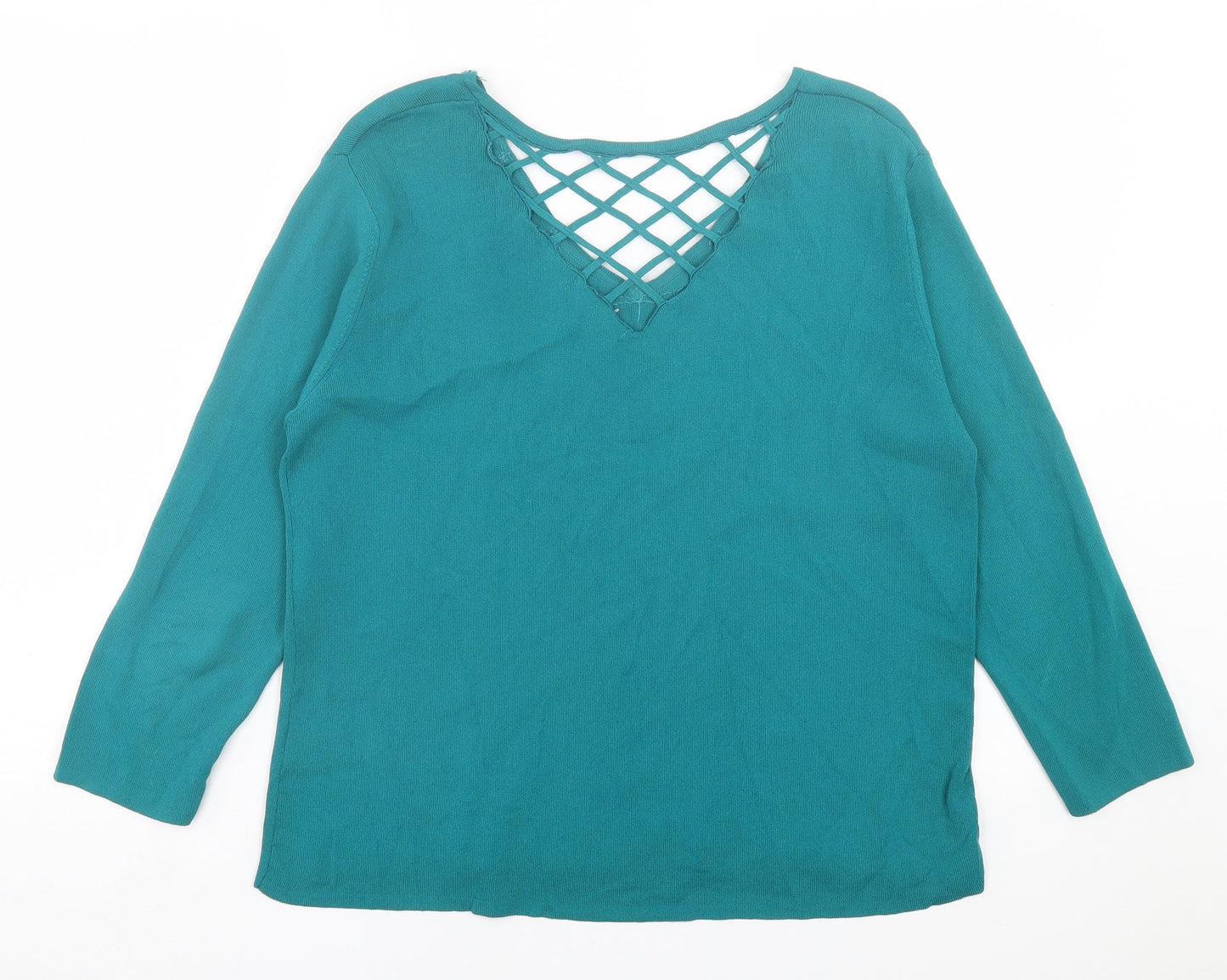 Womens UK Size 2XL Klass Green Pullover Jumper