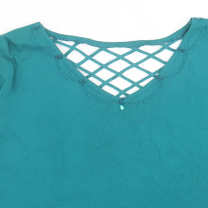 Womens UK Size 2XL Klass Green Pullover Jumper