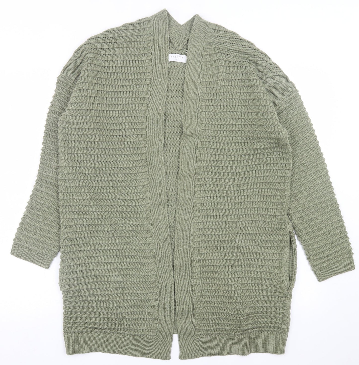 Womens UK Size S Papaya Green Cardigan Jumper