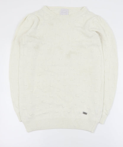 Womens UK Size S Bellfield White Pullover Jumper