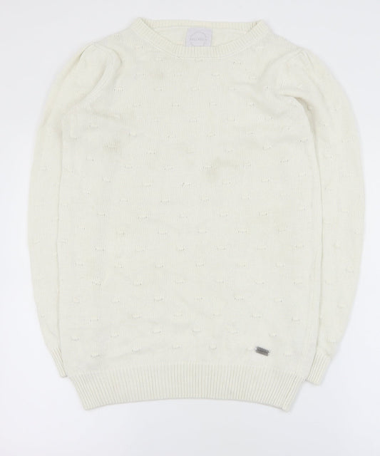 Womens UK Size S Bellfield White Pullover Jumper