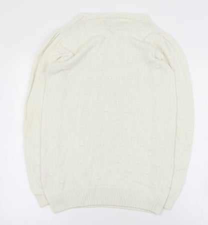 Womens UK Size S Bellfield White Pullover Jumper