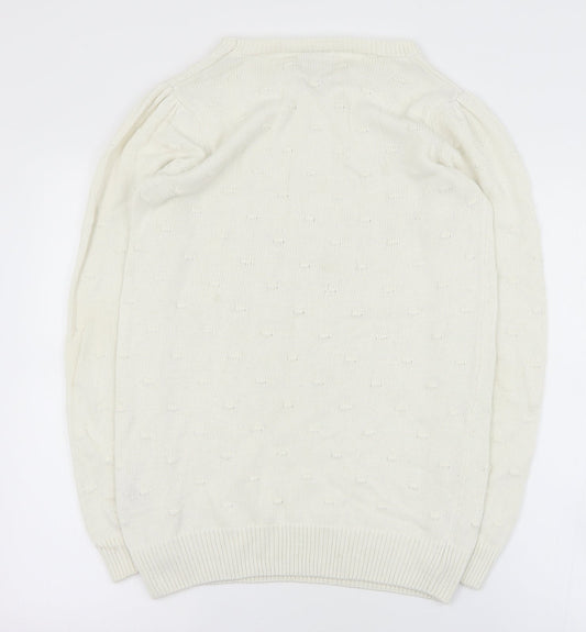 Womens UK Size S Bellfield White Pullover Jumper