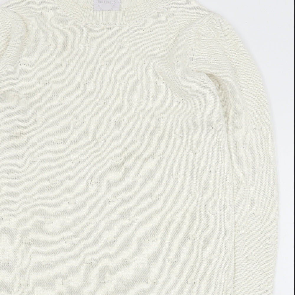 Womens UK Size S Bellfield White Pullover Jumper