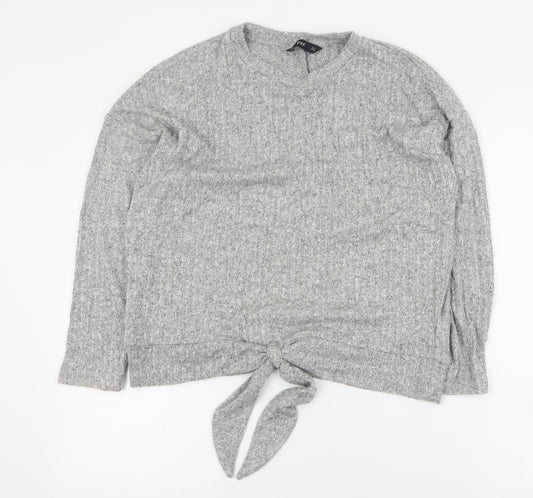F&F Womens Grey Round Neck  Viscose Pullover Jumper Size 10