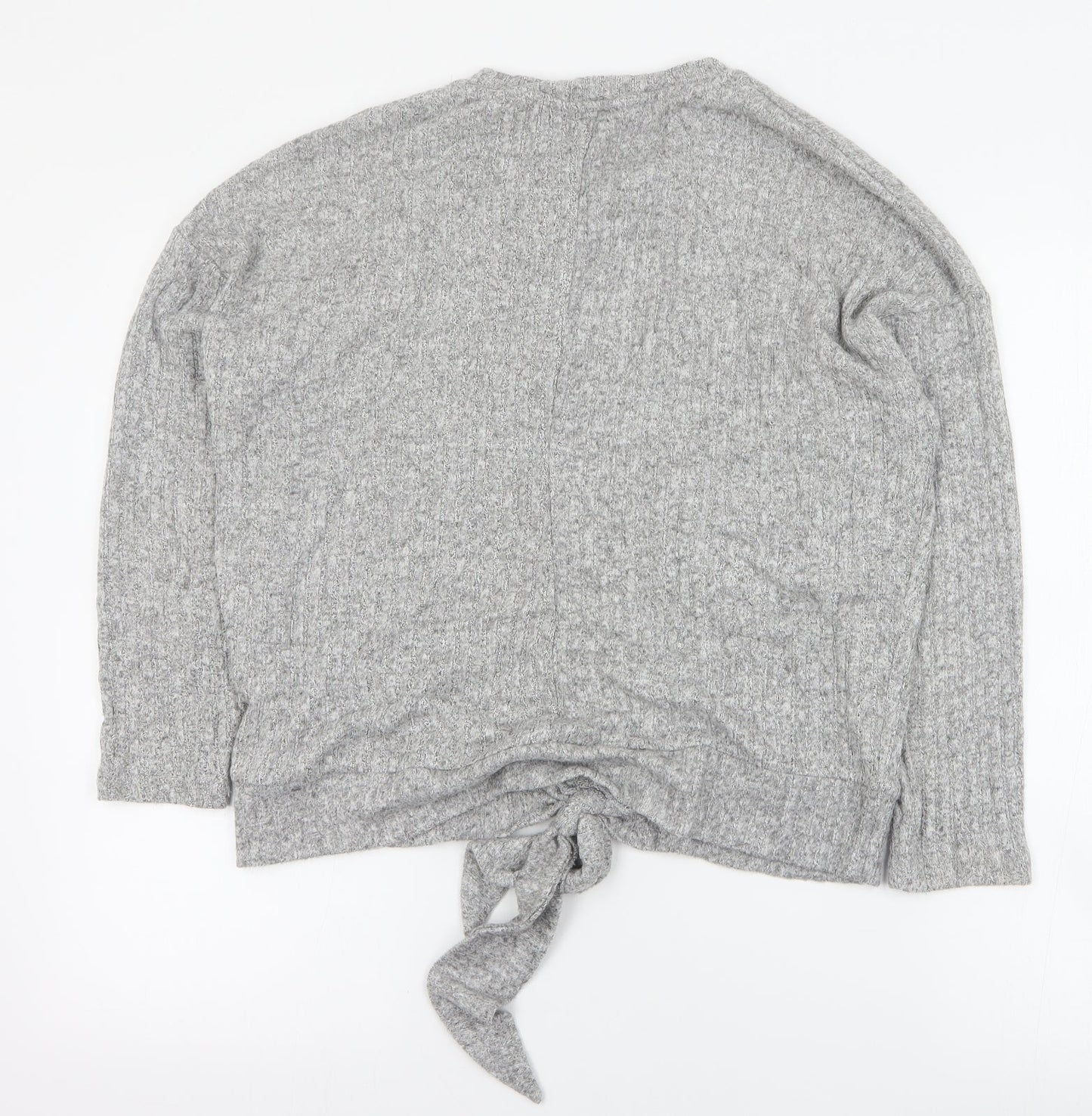 F&F Womens Grey Round Neck  Viscose Pullover Jumper Size 10