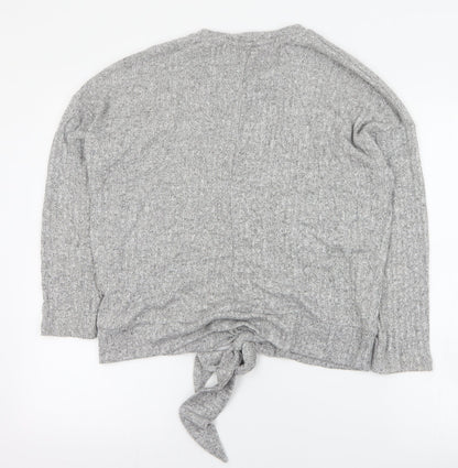 F&F Womens Grey Round Neck  Viscose Pullover Jumper Size 10