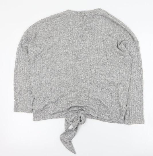 F&F Womens Grey Round Neck  Viscose Pullover Jumper Size 10