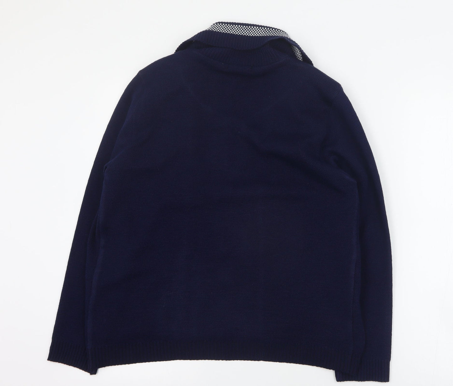 Lizzi Clarke Womens Blue Round Neck Striped Acrylic Pullover Jumper Size M   - M/L