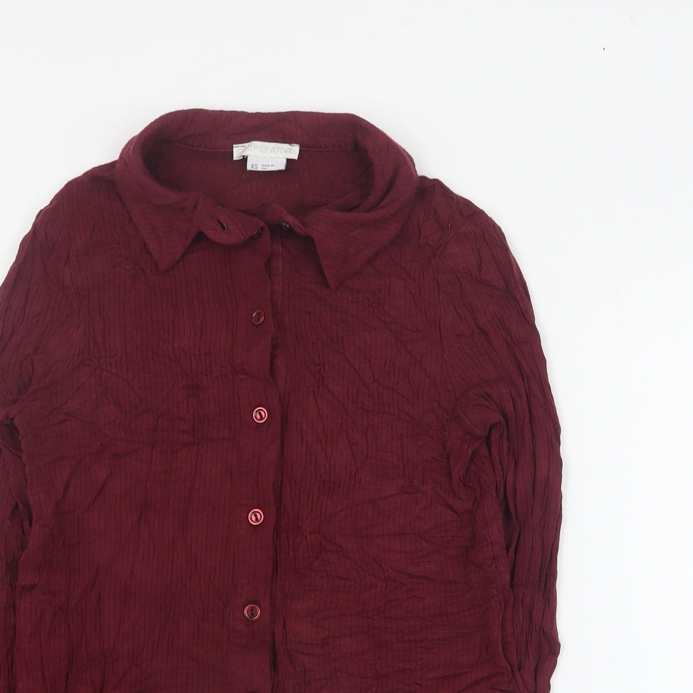 Womens UK Size XS Cooperative Red Basic Blouse