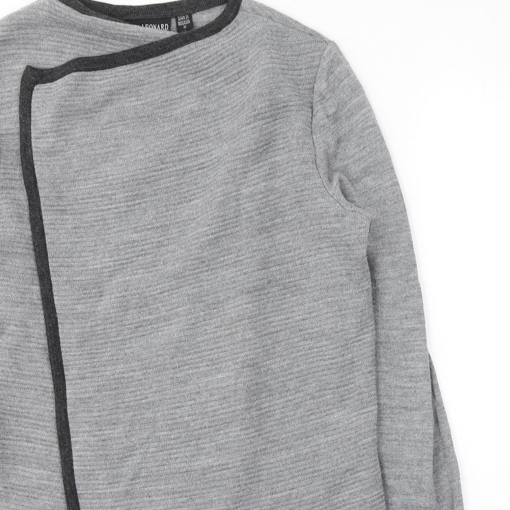 Womens UK Size M Nina Leonard Grey Wrap Jumper