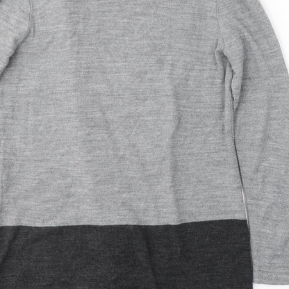Womens UK Size M Nina Leonard Grey Wrap Jumper