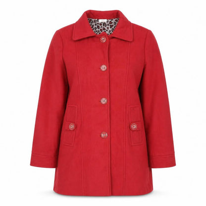 Womens UK Size L Anne De Lancay Red Pea Coat