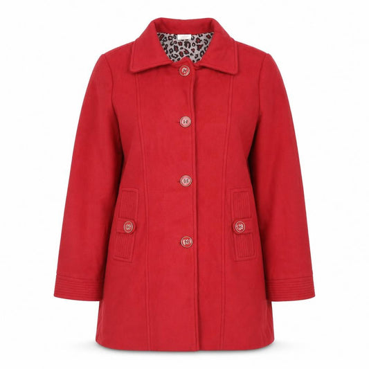 Womens UK Size L Anne De Lancay Red Pea Coat