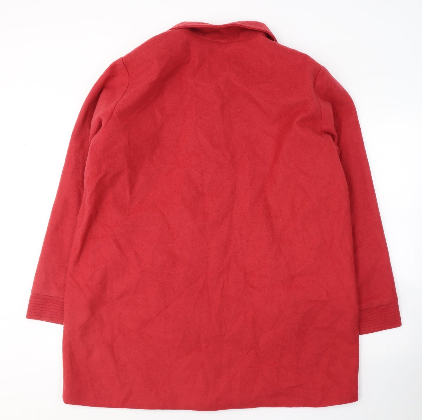 Womens UK Size L Anne De Lancay Red Pea Coat