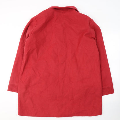 Womens UK Size L Anne De Lancay Red Pea Coat