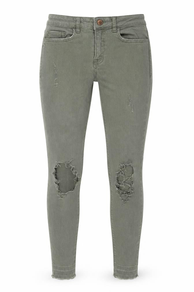 Womens UK Size 8 New Look Regular Fit Skinny Green Jeans