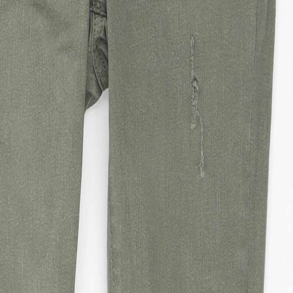 New Look Womens Green  Cotton Skinny Jeans Size 8 L27 in Regular Button