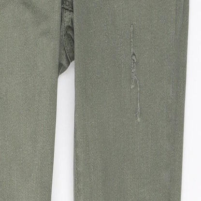 New Look Womens Green  Cotton Skinny Jeans Size 8 L27 in Regular Button