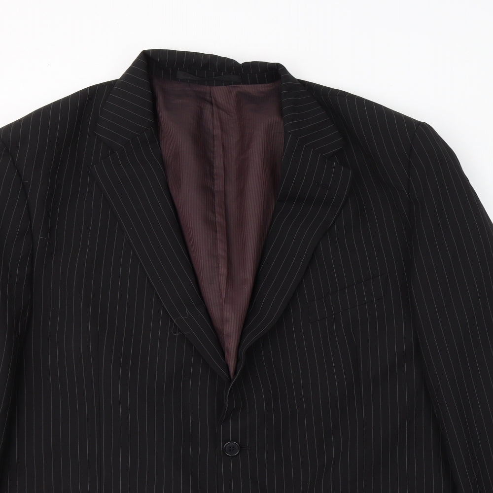 Mens UK Size 46 Preworn Regular Black Suit Jacket