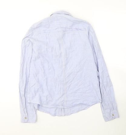 Womens UK Size 8 River Island Blue Basic Button-Up
