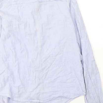 Womens UK Size 8 River Island Blue Basic Button-Up