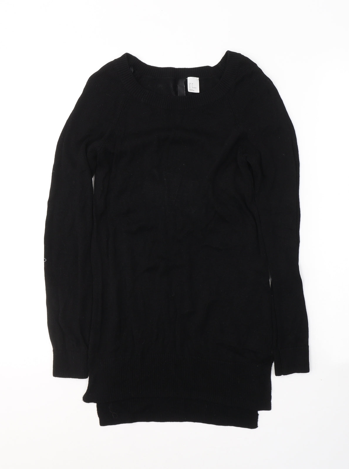 Womens UK Size 6 H&M Black Tunic Jumper