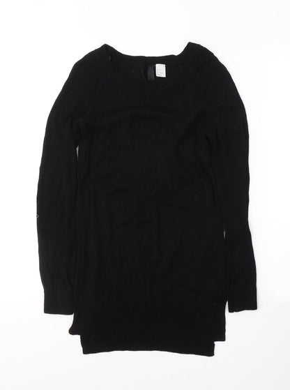 Womens UK Size 6 H&M Black Tunic Jumper