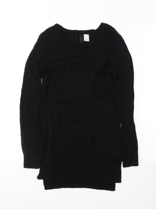 Womens UK Size 6 H&M Black Tunic Jumper