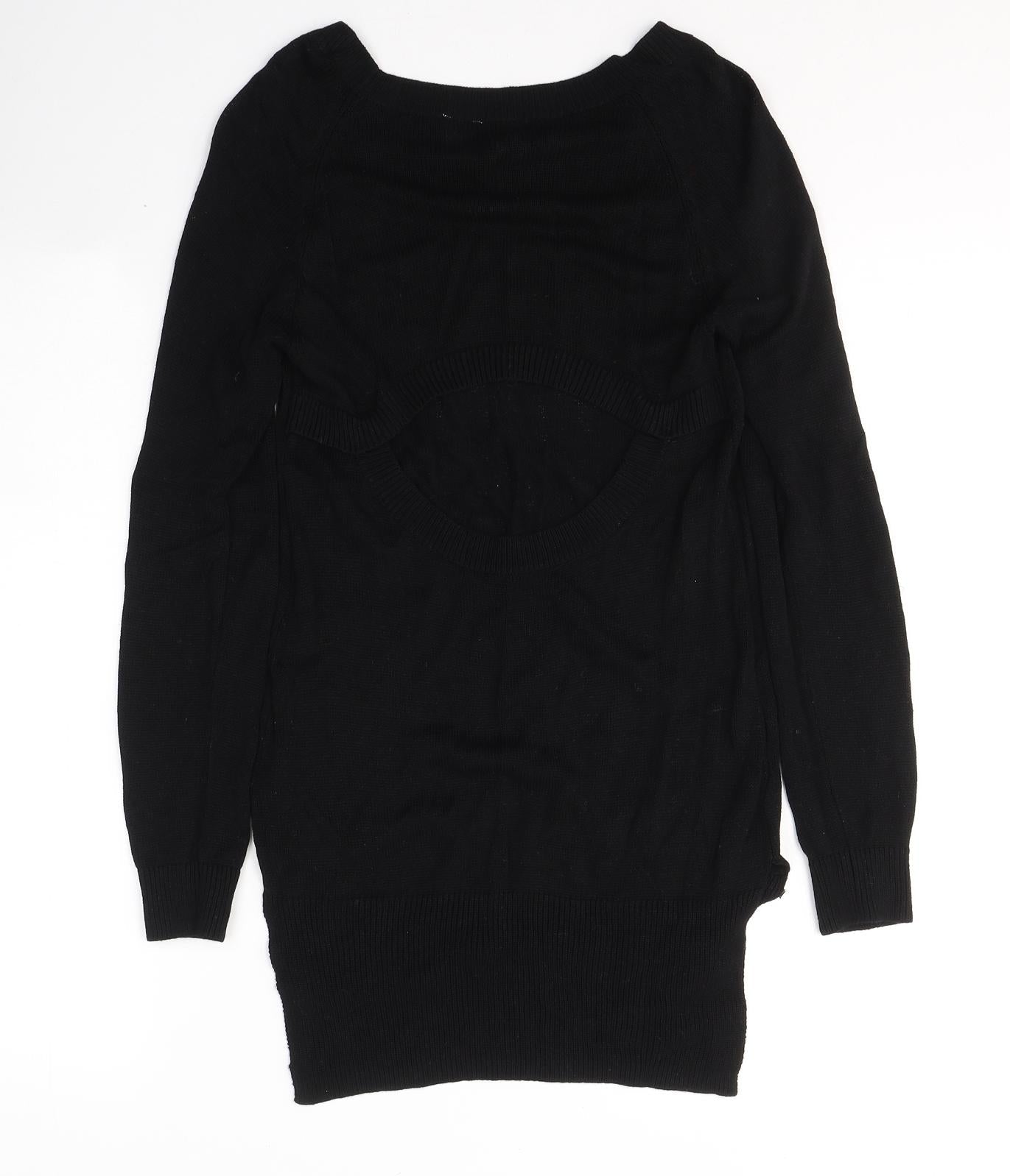 Womens UK Size 6 H&M Black Tunic Jumper