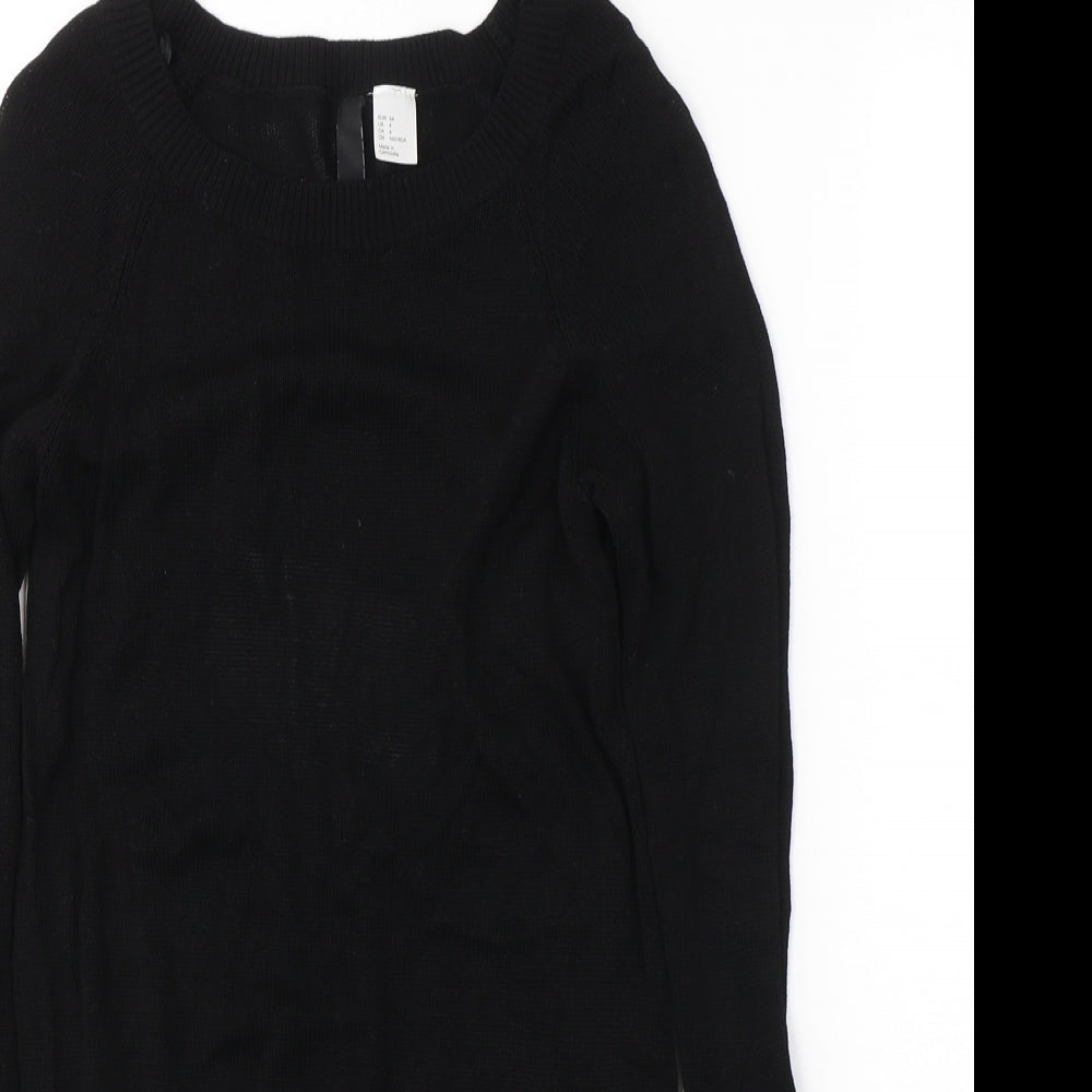 Womens UK Size 6 H&M Black Tunic Jumper
