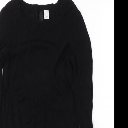 Womens UK Size 6 H&M Black Tunic Jumper