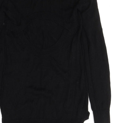 Womens UK Size 6 H&M Black Tunic Jumper
