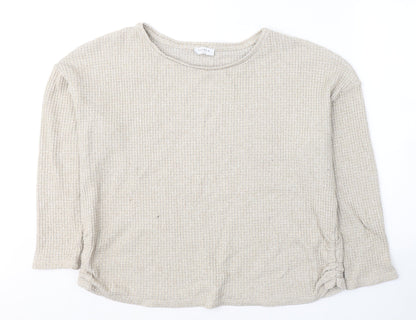 Papaya Womens Beige  Polyester Jersey T-Shirt Size XL Round Neck