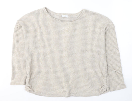 Papaya Womens Beige  Polyester Jersey T-Shirt Size XL Round Neck