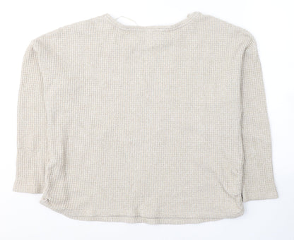 Papaya Womens Beige  Polyester Jersey T-Shirt Size XL Round Neck