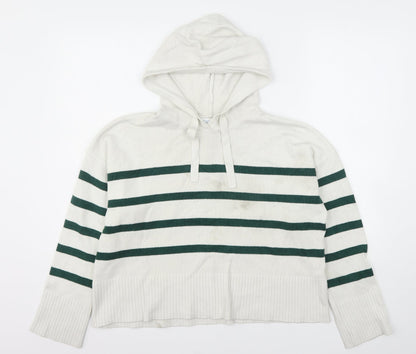 Primark  Womens Multicoloured Striped Viscose Pullover Hoodie Size 14