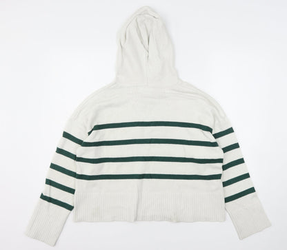 Primark  Womens Multicoloured Striped Viscose Pullover Hoodie Size 14