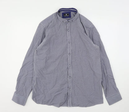 Mens UK Size L Daniel Rosso Blue  Button-Up Long Sleeve Casual Shirt