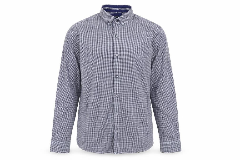Mens UK Size L Daniel Rosso Blue  Button-Up Long Sleeve Casual Shirt