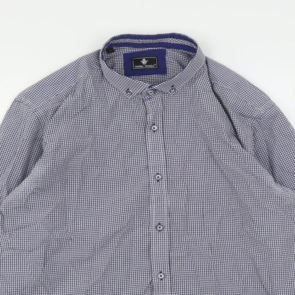 Mens UK Size L Daniel Rosso Blue  Button-Up Long Sleeve Casual Shirt