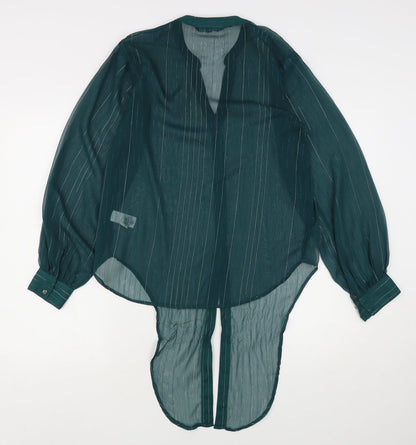 Womens UK Size 8 NEXT Green Basic Button-Up