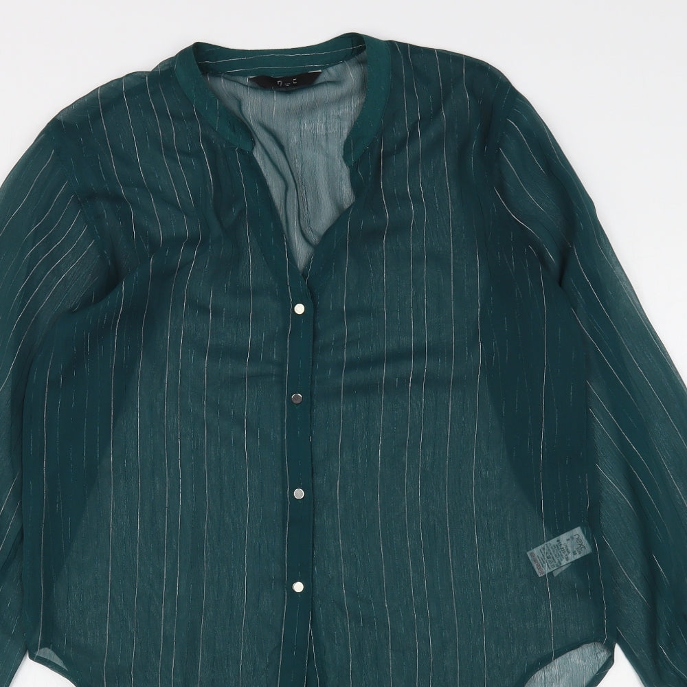Womens UK Size 8 NEXT Green Basic Button-Up