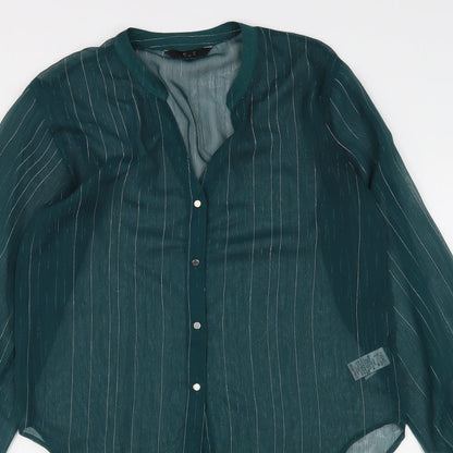 Womens UK Size 8 NEXT Green Basic Button-Up