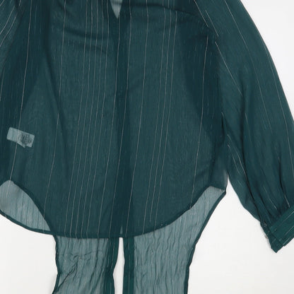 Womens UK Size 8 NEXT Green Basic Button-Up