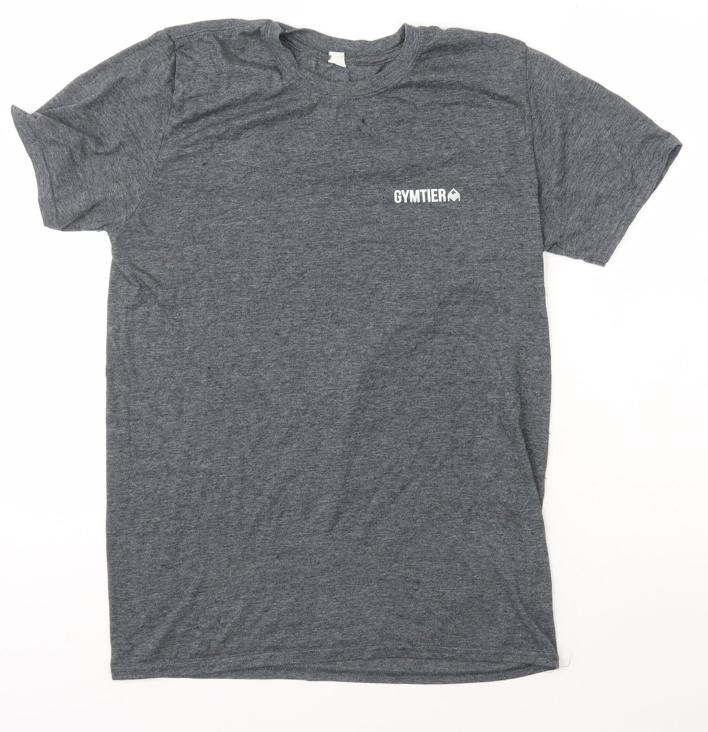 Gymter Mens Grey  Polyester  T-Shirt Size M Crew Neck