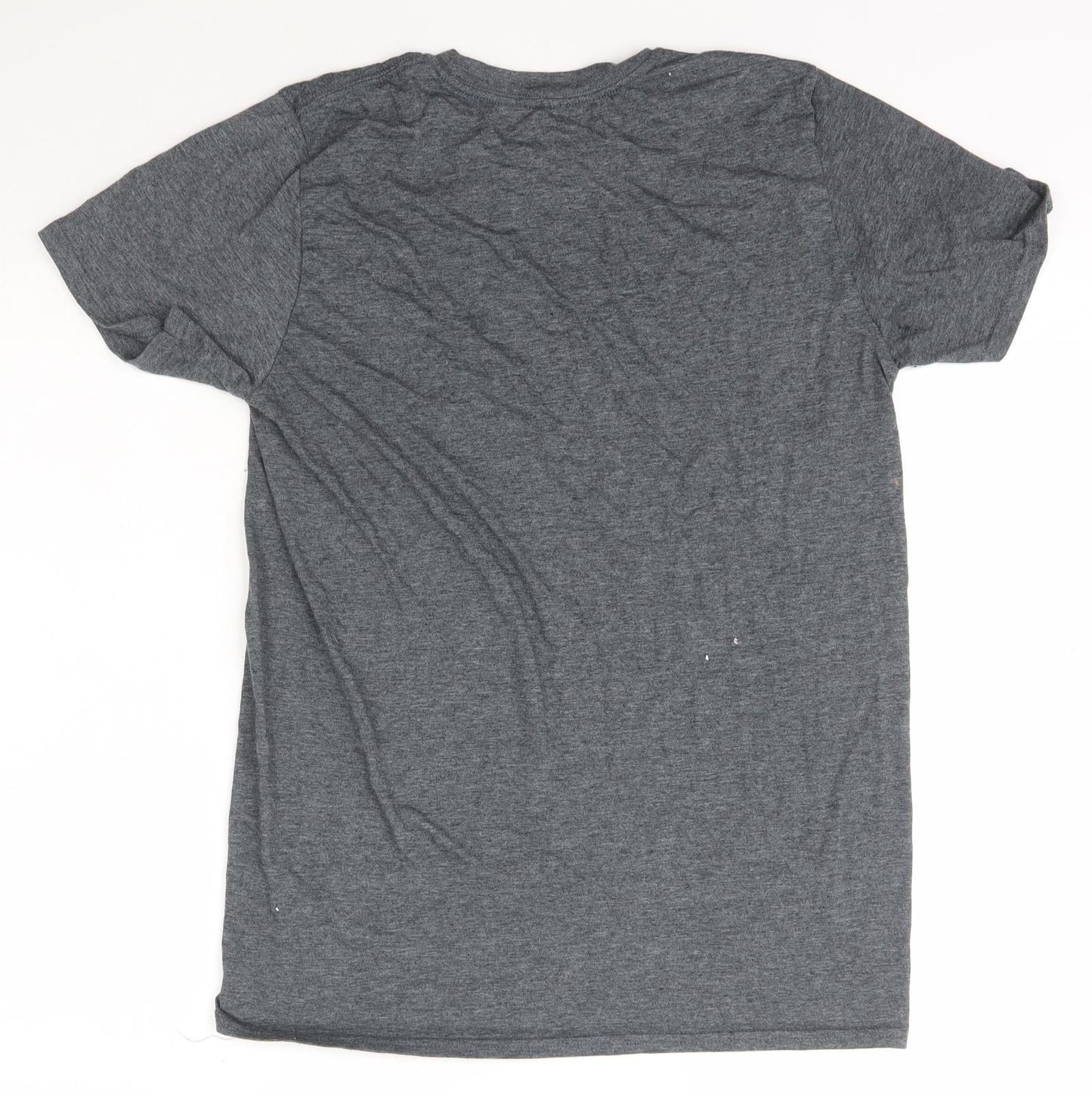 Gymter Mens Grey  Polyester  T-Shirt Size M Crew Neck